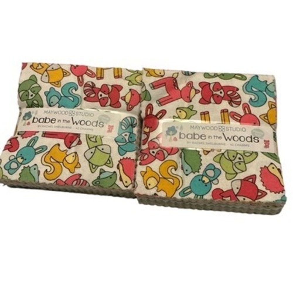 Maywood Studio Babe in the Woods Charm Pack 5in Squares flannel 2pk